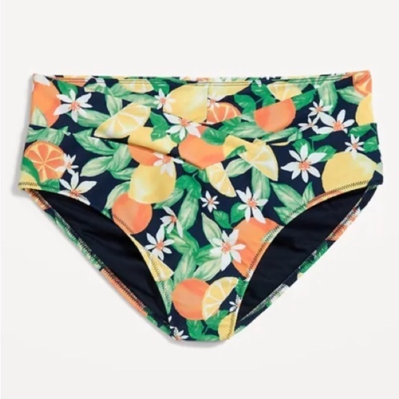 NWT! Fresh Squeezed Fun High-Waisted Cross-Front Bikini Swim Bottoms - Multiple💎 - Picture 3 of 7